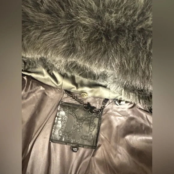 Dawn Levy Luka Fitted Parka with Velvet & Fur Trim XS - Picture 8 of 9